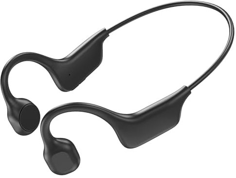 KualaLup Bone Conduction Headphones, Bluetooth 5.3 Wireless Open Ear Headphones with Microphone, IPX7 Sweatproof Sport Headset for Running Cycling Workout (Black)