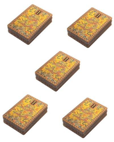 VICASKY 5packungen Goldene Pokerkarten Mit Drachen-Design wasserdichte Spielkarten Für Partys Und Familie Für Kartenspiele Und Sammler