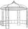 Iiaky Pavillon 300 x 290 cm Weiß Rund Pergola Freistehend Sonnenschutz Garten