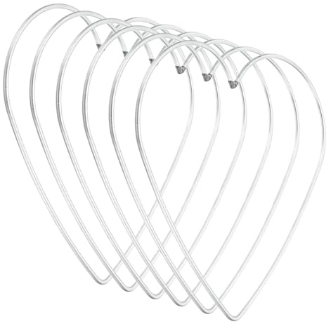 PATIKIL 6-Zoll-Traumfänger-Ringe, 6 Stück Metall-Herzform-Makramee-Kranz-Ring für Heimwerker-Bastelarbeiten, Wanddekorationen für Hochzeiten, Silber.
