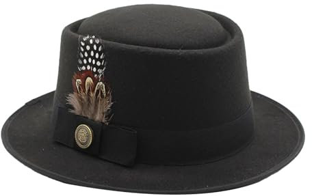 Nuyhgtr Melone, schwarz, Oktoberfest, Herrenhüte, mit Federn, Emblemen