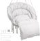 VEVOR Fauteuil Suspendu, 150 kg, Chaise Suspendue pivotante macramé, Coussin, matériel de Montage, Corde en Coton, Chaise Relax à Franges, pour Chambre, terrasse, Jardin, intérieur, extérieur, Beige