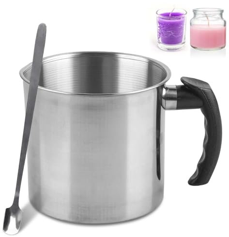 BAIFULAI Wachsschmelztopf 1.3L, Schmelztopf Kerzenwachs mit Hitzebeständigem Griff und Löffel, Wachsschmelzer Wachs schmelztopf, kerzen schmelztopf für Candle & Soap DIY Crafts