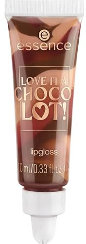 essence LOVE IT A CHOCO' LOT! lipgloss, Nr. 01, Braun, glänzend, vegan, ohne Parabene, ohne Mikroplastikpartikel, Nanopartikel frei, 1er Pack (10ml)