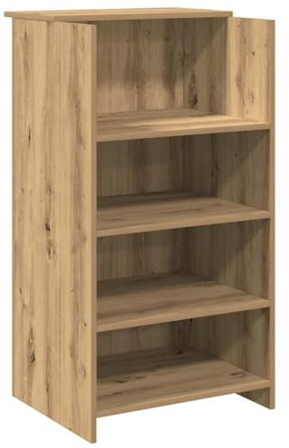 vidaXL Empfangstheke Artisan-Eiche 55x50x103,5 cm Holzwerkstoff, Empfangstresen, Salon Empfangstheke, Kassentheke, Empfangstisch, Büro Empfangstheke