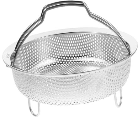 Cabilock Cesta De Vapor Redonda Con Mango Colador Inoxidable Adecuado Para Cesto Escurridor Fregadero