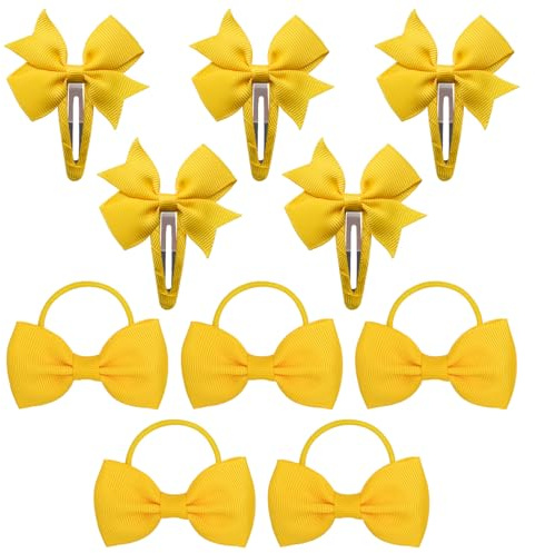 5 Pinzas Para El Pelo Con Lazo, 5 Lazos Para El Pelo, Accesorios Para El Cabello Amarillos Para Niñas, Tocados Con Lazo Para Niños, Accesorios Para El Cabello