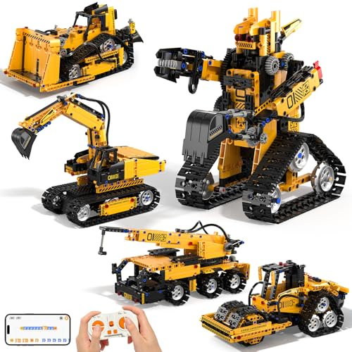 Technic Roboter Bauspielzeug Bausatz, 535PCS 5-IN-1 RC Roboter und Auto, Ferngesteuert und App Robot Bausatz Kinder, RC Programmierbar Teenager Spielzeug Geschenk ab 8-12 13 14 15 Jahre Jungen