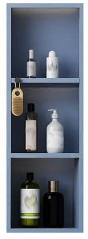 Edelstahl Dusche Fliesenfrei Einbauregal Metall Duschabtrennung Bad & Küche Aufbewahrung Deko Wand rt Blau 30x90cm