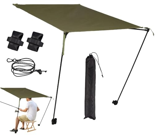 Faltbarer Stuhlüberdachung, sportlicher Strandkorb, strapazierfähig, tragbar, Sonnenschutz, Regenschirm für Lounge, Erwachsene, Reisen, Angeln, Terrasse, Heckklappen, Garten, Outdoor, Wandern,