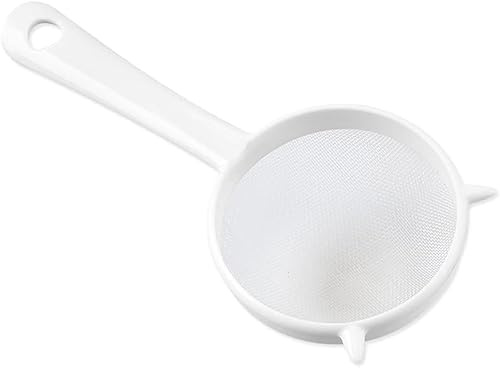White Kitchen Handheld Reusable Plastic Screen Mesh Tea Leaf Strainer Flour Sieve Colander Kitchen Accessories Tools
