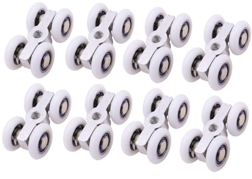 EUREKORA Rollen für Schiebetürrollen 8 Stück Schiebetür mit 4 Rädern M6 Schiebetüren Rollen für Möbel Schiebetüren Schränke Fächer (44 * 22mm, Ø20mm)