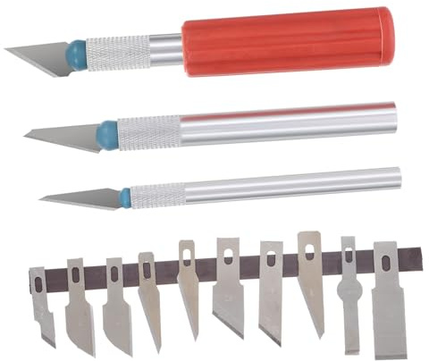 NOLITOY 13 STÜCKE Teiliges Schnitzmesser Set mit Austauschbaren Klingen Scharfe Präzisionsmesser Druck Modellreparatur Holz Karton Folie und Feine Bastelarbeiten Blau