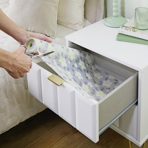 3 PAGEN® Schubladenfolie mit Motiv – 2 Rollen je 30cm breit – schützt Oberflächen vor Kratzer, Schmutz oder Wasserspritzern – rutschhemmend & abwaschbar Schutzfolie – Motiv: Zitronen & Margerite
