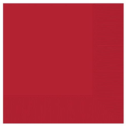 Premium Servietten, Apfelrot, 3-lagig, 16,5 x 16,5 cm (20 Stück) – elegantes Design & Einweg-Servietten, strapazierfähiges und weiches Material – perfekt für Partys, Veranstaltungen und den täglichen