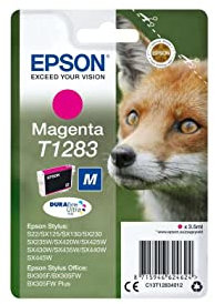 Epson Original T1283 Tinte Fuchs, S22 SX125 SX420W BX305F BX305FW SX130 SX440W BX305FW SX435 SX235W, (magenta)