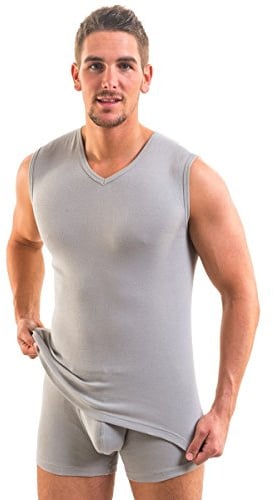 HERMKO 3050 Herren Muskelshirt V-Neck aus 100% Bio-Baumwolle Atlethic Vest Unterhemd