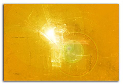 100x70cm Abstrakt048_Leinwandbild Lichtpunkt Abstrakte Kunst gelb weiß Kunstdruck auf Leinwand zeitloses Wohnambiente TOP moderne Wandgestaltung