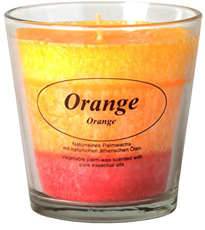 Bütic GmbH 3-farbige Stearin Duftkerzen im Glas, Duft:Orange