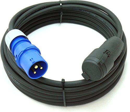 CEE auf Schuko Adapter 5m Camping Stromkabel PCE H07RN-F 3x2,5 Landstromkabel Wohnmobil Wohnwagen Kabel Camping Adapter 5 Meter Strom Verlängerungskabel CEE-Stecker Campingstecker