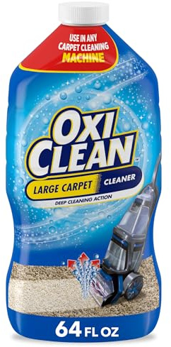 OxiClean Large Carpet Cleaner Liquid Solution for Steam Cleaning Machines, 64 fl oz