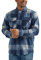 Wrangler Authentics Herren Langärmelige Fleece-Hemdjacke Hemd mit Button-Down-Kragen, total Eclipse, XL
