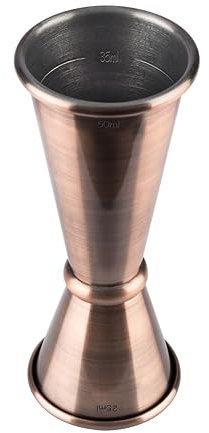 APS 93324 Barmaß, 2 cl / 4 cl Doppelmaß, Innenmaße 1 cl / 3 cl, hochwertiges Barmaß, lebensmittelecht, Jigger zum Abmessen von Zutaten für Cocktails, Kupfer-Antik-Look