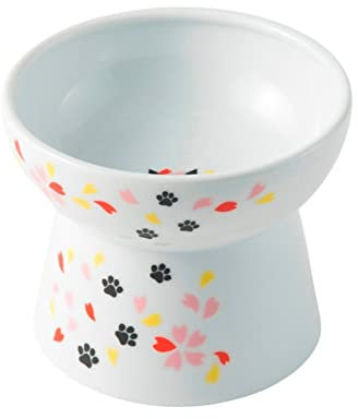 Necoichi Raised Stress Free Cat Food Bowl, Elevated, Backflow Prevention, Dishwasher and Microwave Safe, No.1 Seller in Japan! (Sakura Limited Edition, Large)