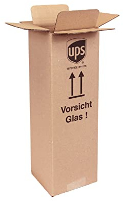 smiley pack Flaschenversandkarton 1 Flasche inkl. Einlage – 50 | Weinkarton für Wein & Sekt – PTZ – DHL zertifiziert – UPS DPD Hermes – Systema Cargo Flaschenkarton