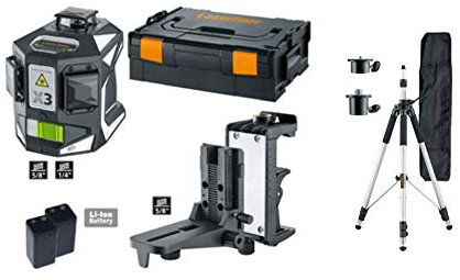 Laserliner X3-Laser Pro SET 1, kit comprenant : X3-Laser Pro, support de fixation et de fixation murale, Vario Stand L 300 cm, batterie, L-Box