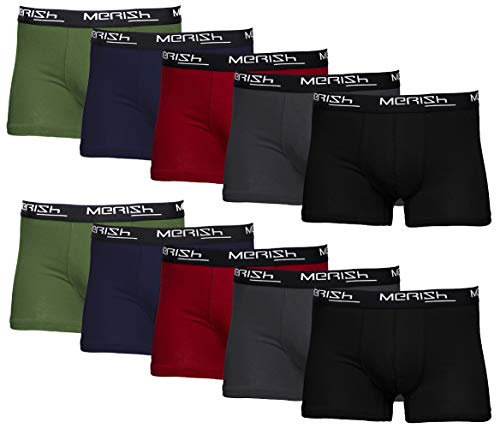 MERISH Boxershorts Herren 10er Pack / 15er Pack S-5XL Unterwäsche Unterhosen Männer Men Retroshorts 415 (410a 10er Set Mehrfarbig, s)