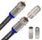 RELIAGINT Cable de TV RG6， conector F de cobre impermeable con F81 / RF capaz de extensión, video HD de alta velocidad de hasta 3 Ghz para STB, Dish TV, satélite, cable coaxial de antena (negro, 1 m)