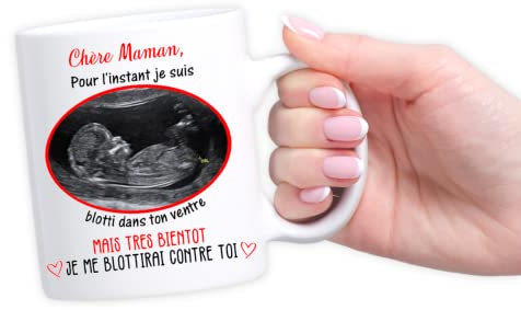 Mug personnalisé papa ou maman - Cadeau original - Déclaration d'amour - Tasse magique (Echographie maman)