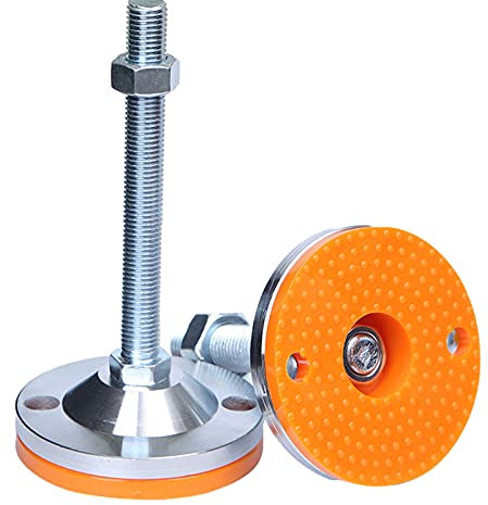 pingping1991 2 Stücke Regulierschrauben Tisch Möbelschraube für Möbelfüße Schwerlast Maschinenfuß, Stellfuß Vibrationsdämpft und Höhenverstellbar (D60*m16*100)