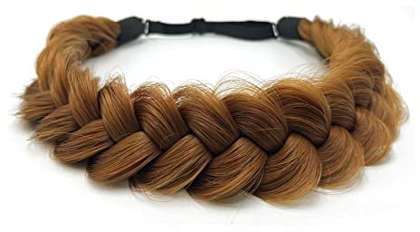 TOECWEGR Extensions Haarband Haarreifen Zopf Geflochten Classic Chunky Wide Plaited Wedding Fluffy Braids Wig Women Girl Beauty Accessory (A30BY)