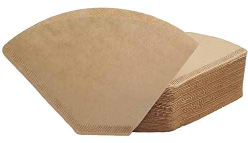 Lot de 200 filtres à café coniques #4 - 8 à 12 tasses, papier naturel non blanchi, sans soufflage, jetable pour cafetière à verser et à égoutter