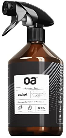 OA Limpia Salpicaderos Coche CAR COCKPIT (500 ml) I Limpiador de Salpicaderos I Restaurador de Plasticos Coche I Hidratador de Plasticos Coche I Limpiador de Cockpit - Efecto Mate I PFC-free