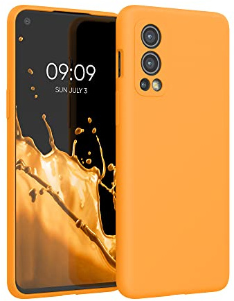 kwmobile Handyhülle für OnePlus Nord 2 5G Hülle - Case Silikon - Kabelloses Laden - Schutzhülle Cover in Mango