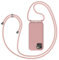 Coque pour iPhone 13 avec Cordon, Collier Étui Silicone avec Tour de Cou Lanière en Corde, Réglable Amovible Lanyard, Souple Antichoc Bumper Housse, Rose