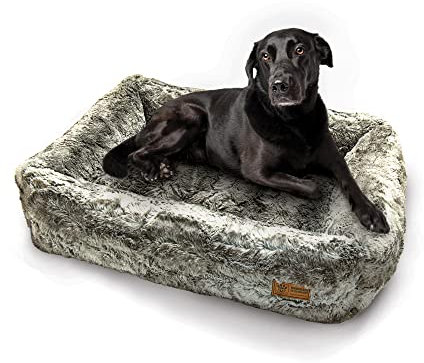 HS-Hundebett Made in Germany orthopädisches Kuschelbett Deluxe - Taupe 60 x 75 cm I waschbar bei 40° - S