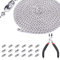 sinzau 15 Meter Kugelkette, 2.4 mm Edelstahlkette, mit 100 Passenden Anschlüssen und 1 Schmuckzange, Edelstahl Perlen Rollenkette für DIY, Halsketten, Armbänder und Schlüsselanhänge