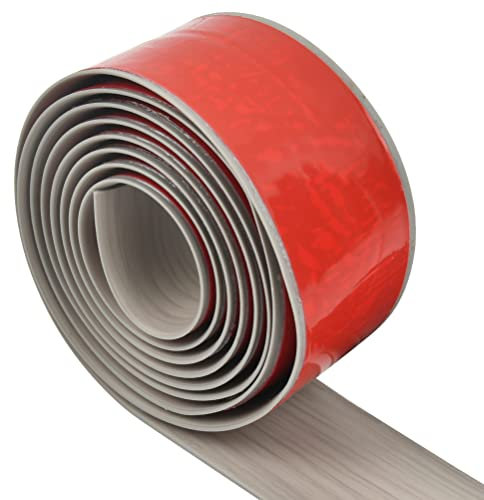 DODUOS 2m*5cm Profil de Transition Autoadhésif, Bois Gris Bande De Transition De Seuil, Bande de Recouvrement de Sol Pour Couvrir Les Espaces Entre Les stratifiés, Les Sols en Bois, Les Carreaux