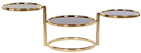 DKD Home Decor Mesa Auxiliar, Acero,Cristal, Dorado, Estándar