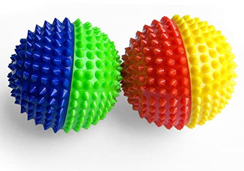 2x DBT Skills Igelball | Magnetischer Hochstress Akupressurball | 4 Farben matt | 47mm Durchmesser | zum Stressabbau oder zur Massage, gegen Anspannung und für mehr Beweglichkeit und Konzentration