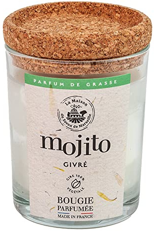 Maison du Savon Bougie Duftkerze – Mojito Jar – Brenndauer bis zu 40 Stunden – 180 g