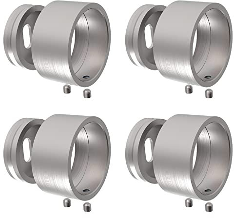 PRIOstahl Wandflansch Flansch Rohrflansch Steckfitting - 4 x Stück 42,4 mm unsichtbare Befestigung an der Wand für Rohr Rundrohr Handlaufhalter Geländer Treppengeländer Halterung aus Edelstahl V2A