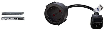 APC Smart-UPS SC - SC450RMI1U - Unterbrechungsfreie Stromversorgung 450VA & AKYGA AK-PC-10A Netzkabel Schuko 3 Pin Polig IEC C14 / EU CEE 7/4 15cm, Schwarz