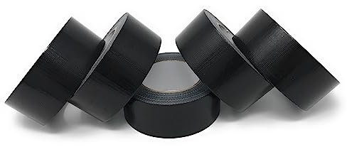 Q-MAX 5x Standard Gaffer Tape Budget Schwarz 48mm x 50m (Schwarz)