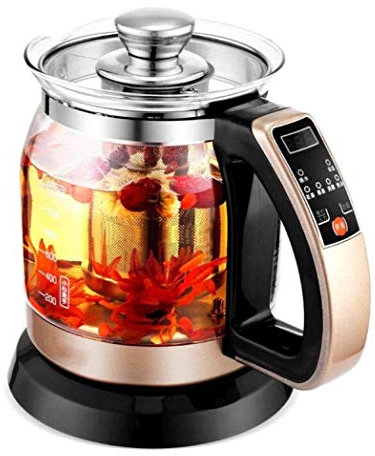 Hervidor eléctrico, Tetera, Hervidor, Engrosamiento automático de Vidrio, Hervidor eléctrico multifunción, Juego de té, Hogar, Tetera Hervida,Blanco,A Present