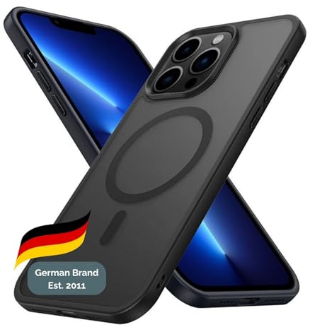 Cadorabo Hülle kompatibel mit Apple iPhone 12/12 PRO in SCHWARZ [Kompatibel mit MagSafe] Hybrid Matt Design Magnetisch Stoßfest Kratzfest mit Rundumschutz Case für iPhone 12/12 PRO in Schwarz